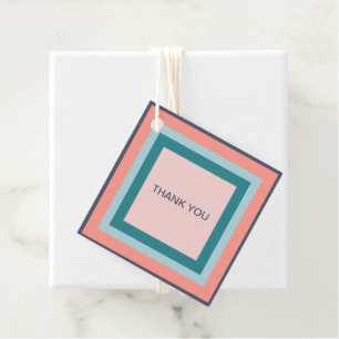 Étiquettes Cadeau Merci Tags cadeaux, Plage Palette de couleurs Carr
