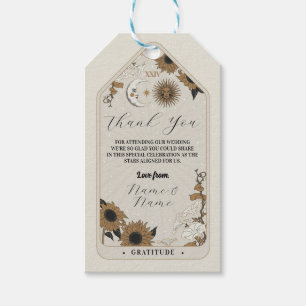Étiquettes-cadeau Merci Tags Tarot Mariage Stars Aligner Sun Moon
