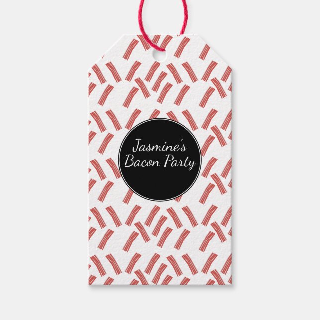 Étiquettes-cadeau Merci Tout Ce Que Vous Pouvez Manger Fête Bacon N' (Devant)