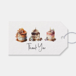 Étiquettes Cadeau Merci Trois gâteaux