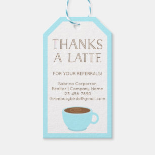 Étiquettes-cadeau Merci Un Latte   Réalisateur   Appréciation de l'e