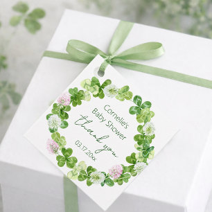 Étiquettes Cadeau Merci verdoyant en fleur de verdure