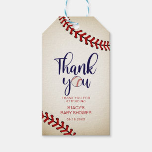Étiquettes-cadeau Merci vintage de baseball
