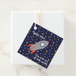 Étiquettes Cadeau Merci Vous êtes hors de ce World Rocket Ship