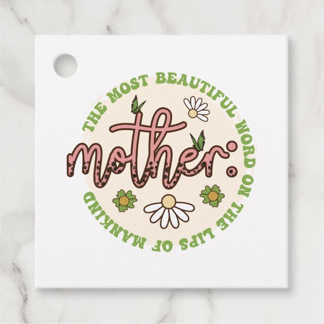 Étiquettes Cadeau Mère Le Monde Le Plus Beau (Devant)