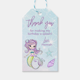 Étiquettes-cadeau Mermaid Starfish Anniversaire fête Merci Tags