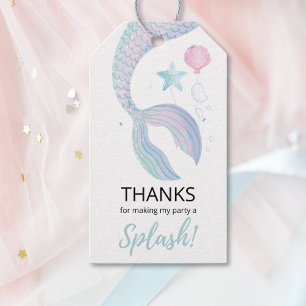 Étiquettes-cadeau Mermaid Under the Sea Adventure Anniversaire