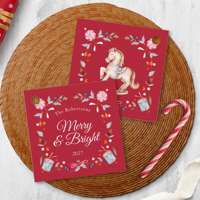 Étiquettes Cadeau Merry & Bright Christmas  (Créateur téléchargé)
