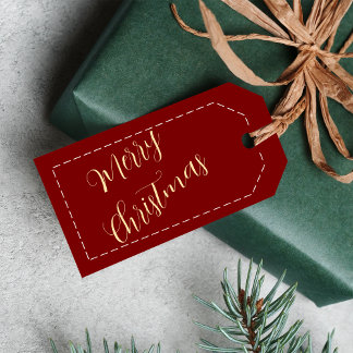 Étiquettes-cadeau Merry Christmas Gifts Custom Name Minimalist