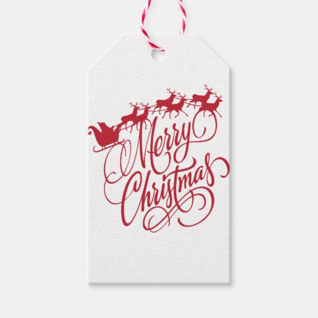 Étiquettes-cadeau Merry Cristmas renos (Devant)