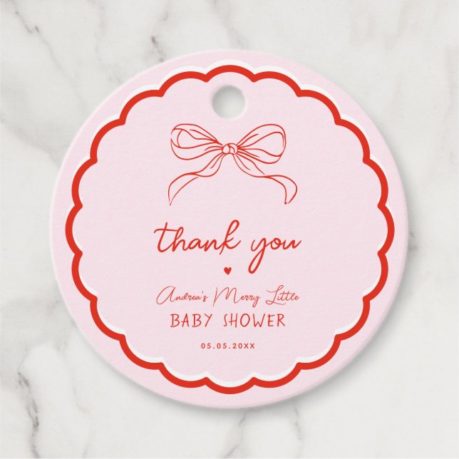 Étiquettes Cadeau Merry Little Baby Shower Hand Drawn Christmas (Devant)