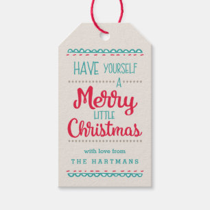 Étiquettes-cadeau Merry Little Christmas Personnalisé Tags Cadeaux