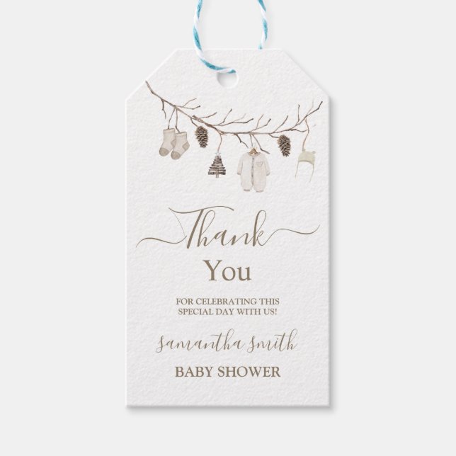 Étiquettes-cadeau Merry Little Christmas Winter Baby Shower (Devant)