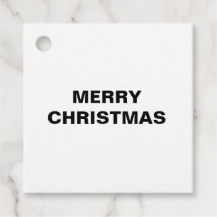 ÉTIQUETTES CADEAU MERRY NOËL SIMPLE BALISE BLANCHE