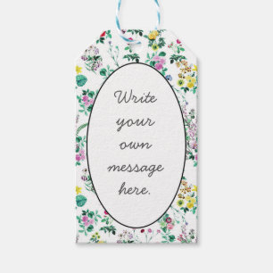 Étiquettes-cadeau Message personnalisé de motif floral clair