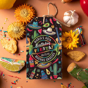 Étiquettes-cadeau Mexican Fiesta Toute Occasion Motif Noir ID1114
