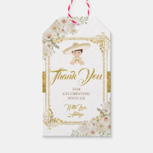 Étiquettes-cadeau Mexique Gold Fiesta Boy Baptême Christening