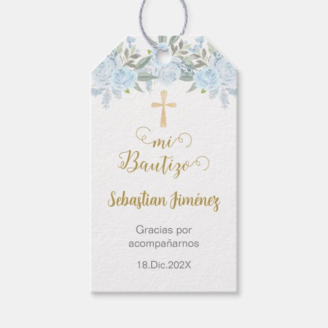 Étiquettes-cadeau Mi Bautizo Merci (Devant)