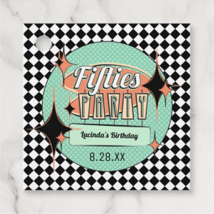 Étiquettes Cadeau Mid Century Cinties Party Favor Tags