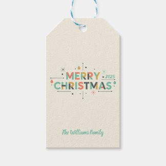 Étiquettes-cadeau Mid-Century Merry Christmas – Retro Style