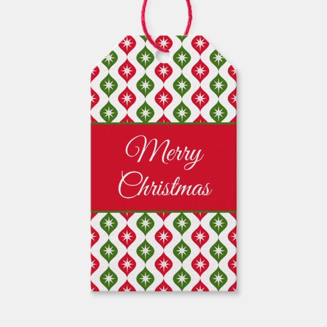 Étiquettes-cadeau Mid century modern star retro Christmas ornament (Devant)