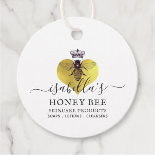 Étiquettes Cadeau Miel Bee Heart Skincare Faux Gold Foil