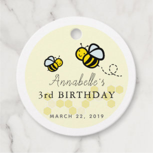 Étiquettes Cadeau Miel / Bumble Bees & Daisy Anniversaire Merci