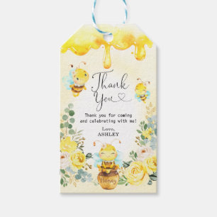 Étiquettes-cadeau Miel d'été Abeille Fleur Jaune Baby shower Faveurs