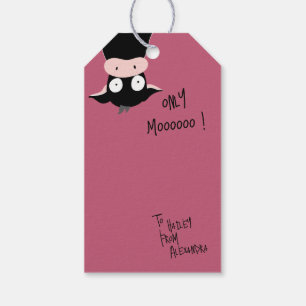 Étiquettes-cadeau Mignon Drôle Only Moooooo ! Vache à jeu de mots 