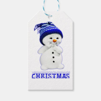 Étiquettes-cadeau Mignonne bonhomme de neige de Noël