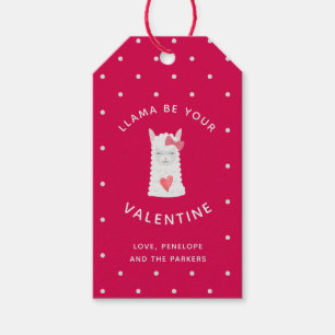 Étiquettes-cadeau Mignonne et drôle Lama Saint Valentin