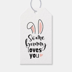 Étiquettes-cadeau Mignonne Lapin Oreilles Un Petit Lapin Vous Aime P