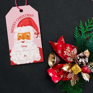 Étiquettes-cadeau Mignonne main Whimsical tiré Santa Claus de à