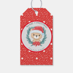 Étiquettes-cadeau Mignonne Ours Teddy Étoiles Noël