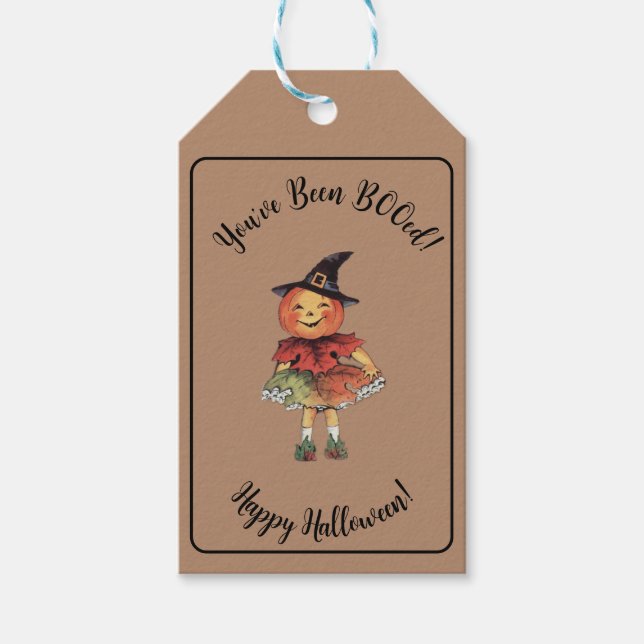 Étiquettes-cadeau Mignonne tu as été la Citrouille d'Halloween BOOed (Devant)