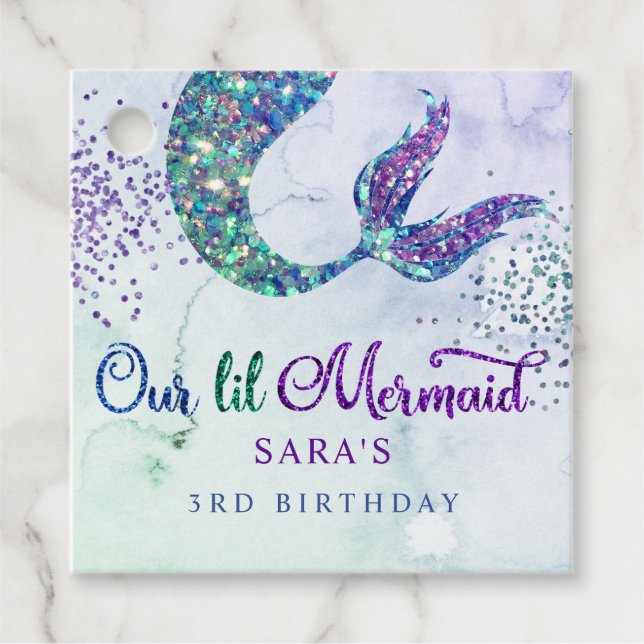 Étiquettes Cadeau Mignonne violet vert Parties scintillant moderne S (Devant)