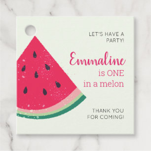 Étiquettes Cadeau Mignonne Watermelon One In A Melon 1er Anniversair