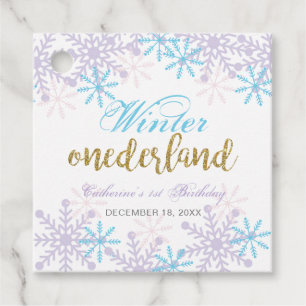 Étiquettes Cadeau Mignonne Winter Onederland 1er Anniversaire Snowfl