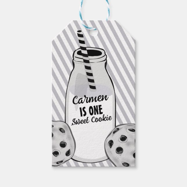 Étiquettes-cadeau Milk and Cookie Sweet One First Birthday (Devant)
