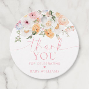 Étiquettes Cadeau Millie Floral Baby shower Merci Favoriser
