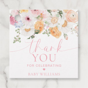 Étiquettes Cadeau Millie Floral Baby shower Merci Favoriser