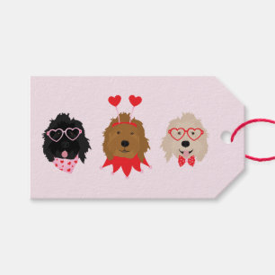 Étiquettes-cadeau Mini Goldendoodle Chiens Valentines Day