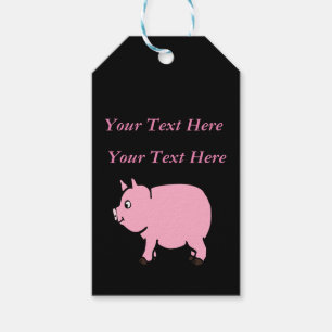 Étiquettes-cadeau Mini porc rose personnalisé
