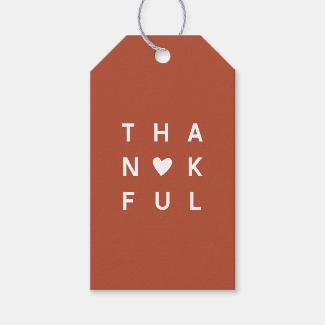 Étiquettes-cadeau Mini-Terracotta Cuivre Fête de Thanksgiving (Devant)