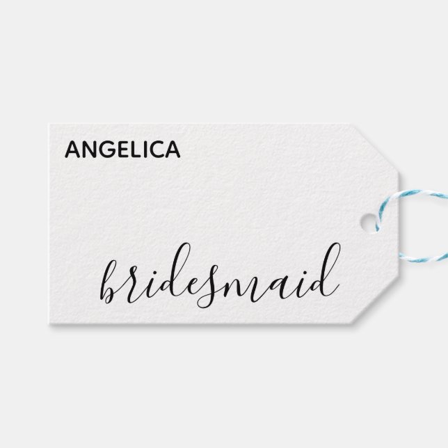 Étiquettes-cadeau Minimal de la typographie moderne Mariage Bridesma (Devant (Horizontal))