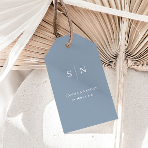 Étiquettes-cadeau Minimal et chic   Dusty Blue Mariage
