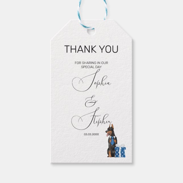 Étiquettes-cadeau Minimalisme avec une illustration de chien (Devant)