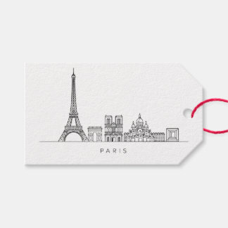 Étiquettes-cadeau Minimalist Paris Skyline Line Art