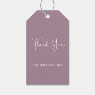 Étiquettes-cadeau Minimaliste Remerciement Violet Poussiéreux Person