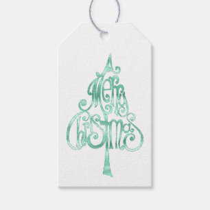Étiquettes-cadeau Mint Green Glam Noël
